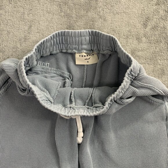 YoungLA Shorts Mens Small Blue Waffle Knit Relaxed Loungewear Workout 127 - Picture 5 of 9